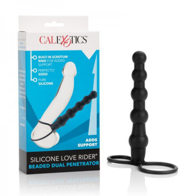 Silicone Love Rider - Beaded, Dual Penetrator