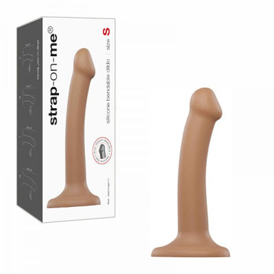 Strap-on-me - Dildo Double Densité Semi-Réaliste Bendable - Petit - Bronzé