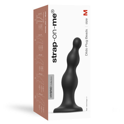 Strap-on-me - Dildo Plug Beads - Moyen Noir