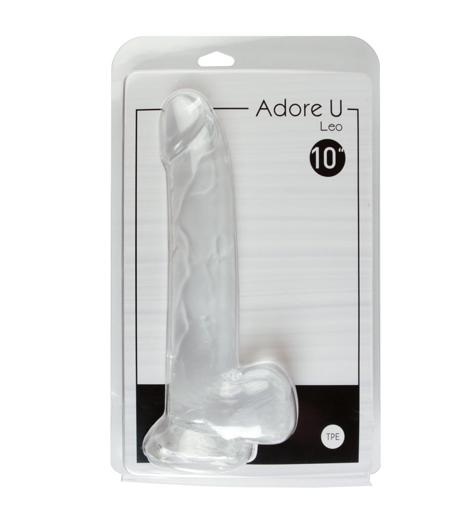 Adore U - Leo Dildo 10po Avec Testicules - Transparent