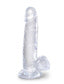 King Cock - Dildo 7 po Avec Testicules - Transparent