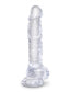 King Cock - Dildo 8 po Avec Testicules - Transparent